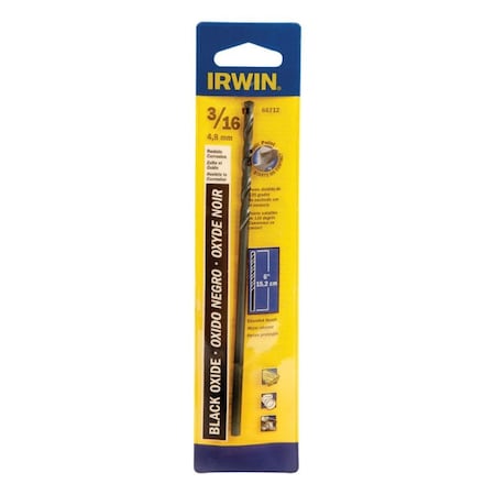 Irwin Irwin 3/16 in. X 6 in. L High Speed Steel Split Point Drill Bit Straight Shank 1 pc 66712